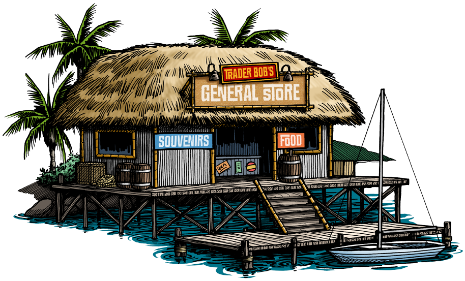 Trader Bobs Store sign Food of Merchandise